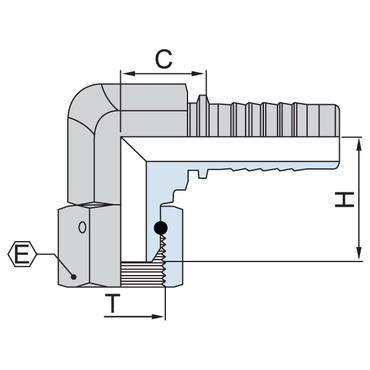 Hose coupling bend 90° compact BSP female swivel thread 60° cone ZFA-SBP9-C